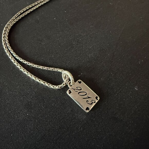Brighton Silver Necklace Rectangular Pendant Heart Design Adjustable Chain 2013 - Picture 5 of 12